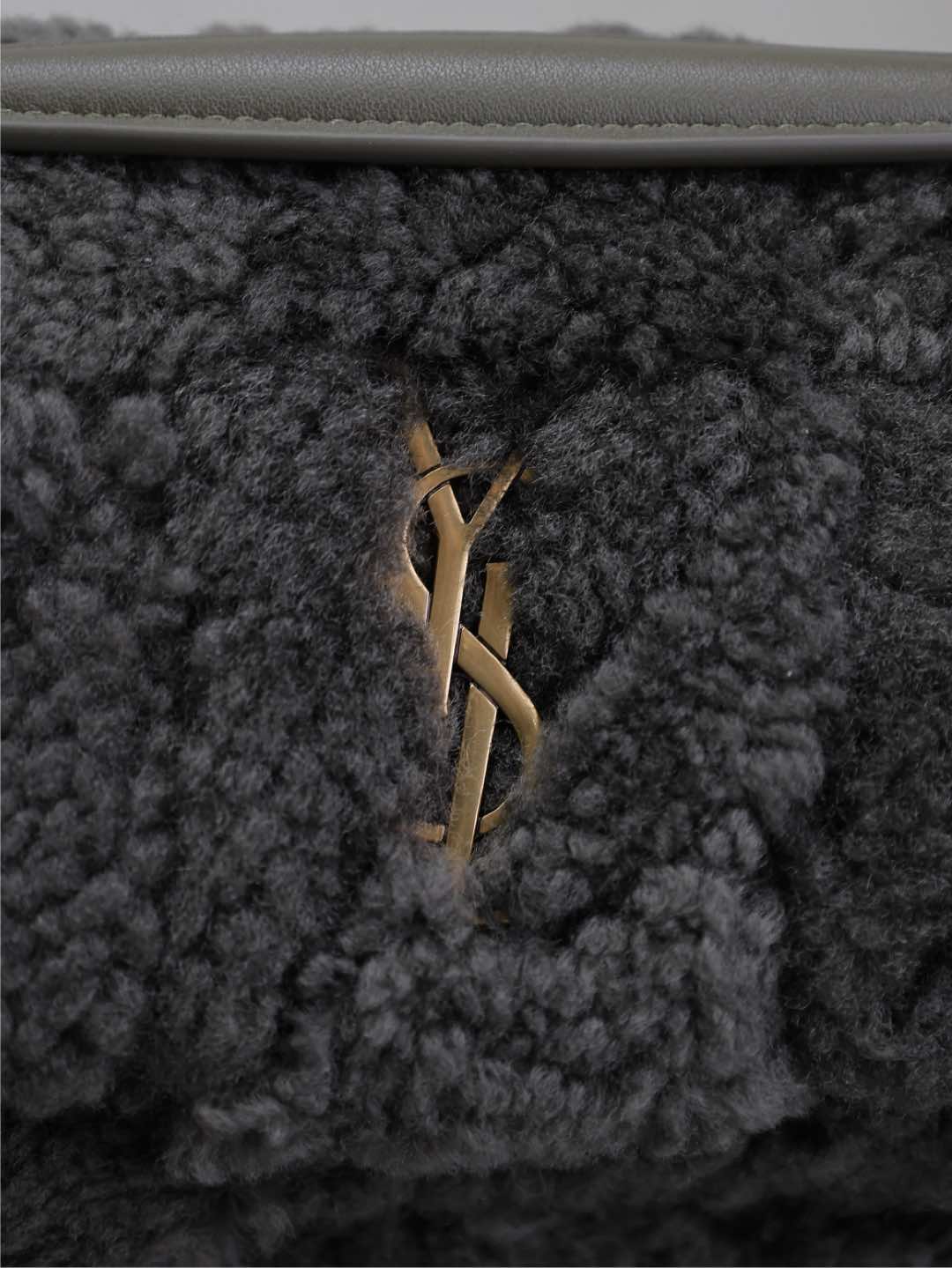 Luxury Saint Laurent JAMIE BAG 20 IN DARK GRAY LAMB WOOL