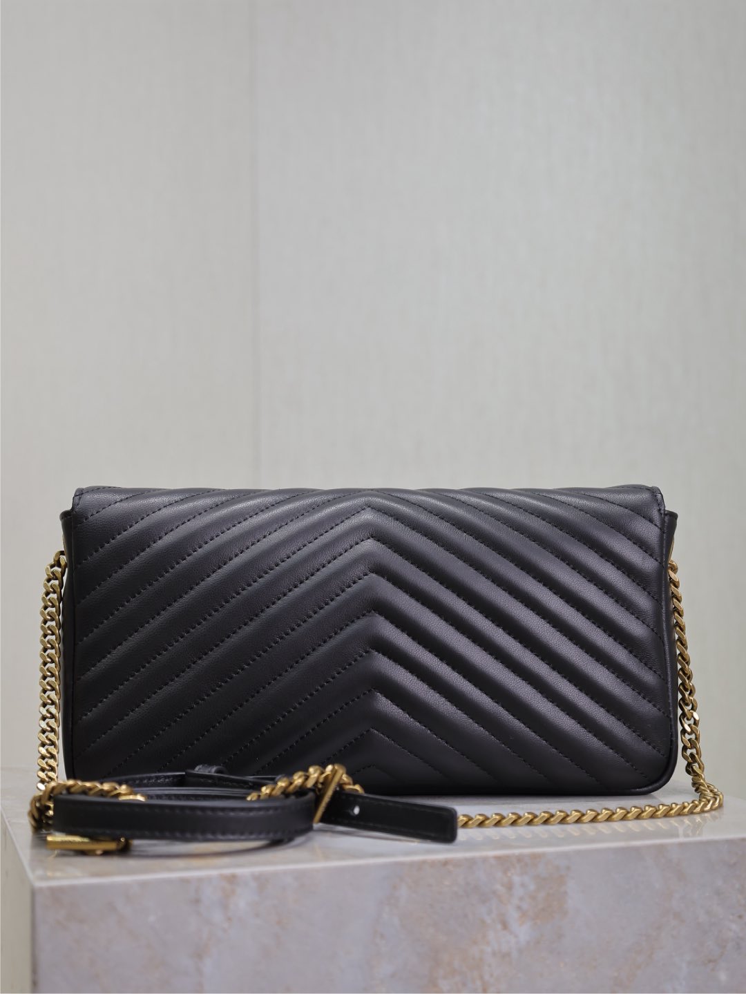Luxury Saint Laurent KATE 99 MEDIUM BAG 26 IN BLACK QUILTED NAPPA CALFSKIN COPPER HARDWARE