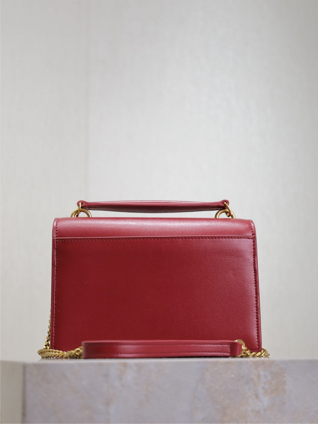 Luxury Saint Laurent SUNSET SMALL BAG 19 IN RED CALFSKIN COPPER HARDWARE