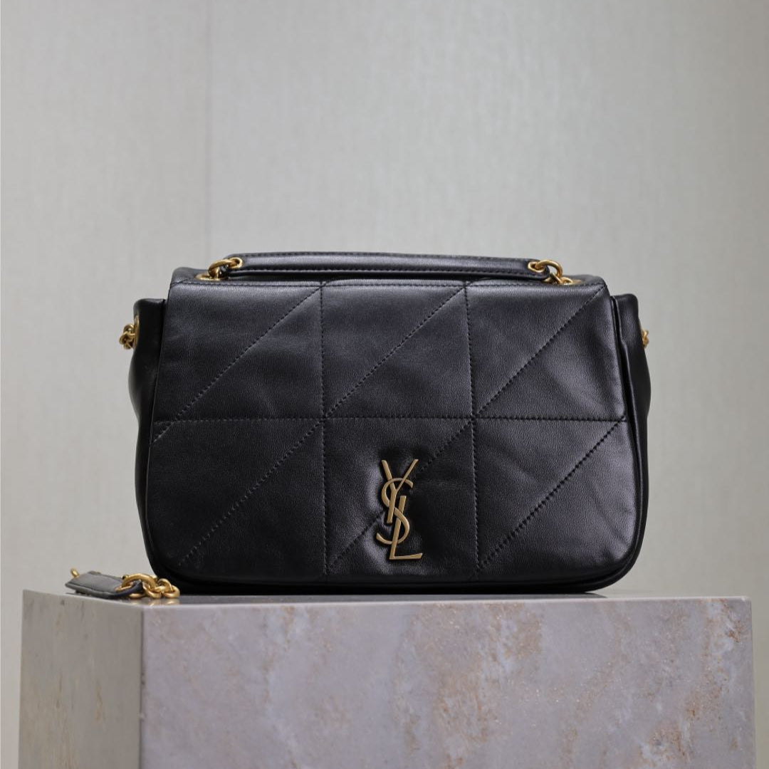 Luxury Saint Laurent JAMIE 4.3 SMALL BAG 25 IN BLACK LAMBSKIN GOLD HARDWARE