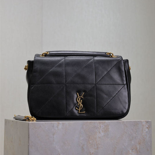 Luxury Saint Laurent JAMIE 4.3 SMALL BAG 25 IN BLACK LAMBSKIN GOLD HARDWARE