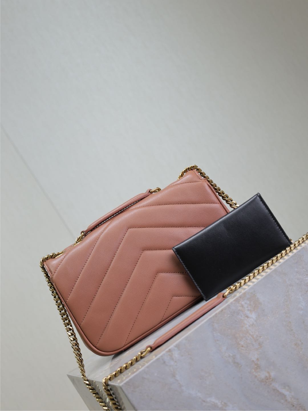 Luxury Saint Laurent LOULOU SMALL 24 IN SALMON PINK SHEEPSKIN GOLD HARDWARE