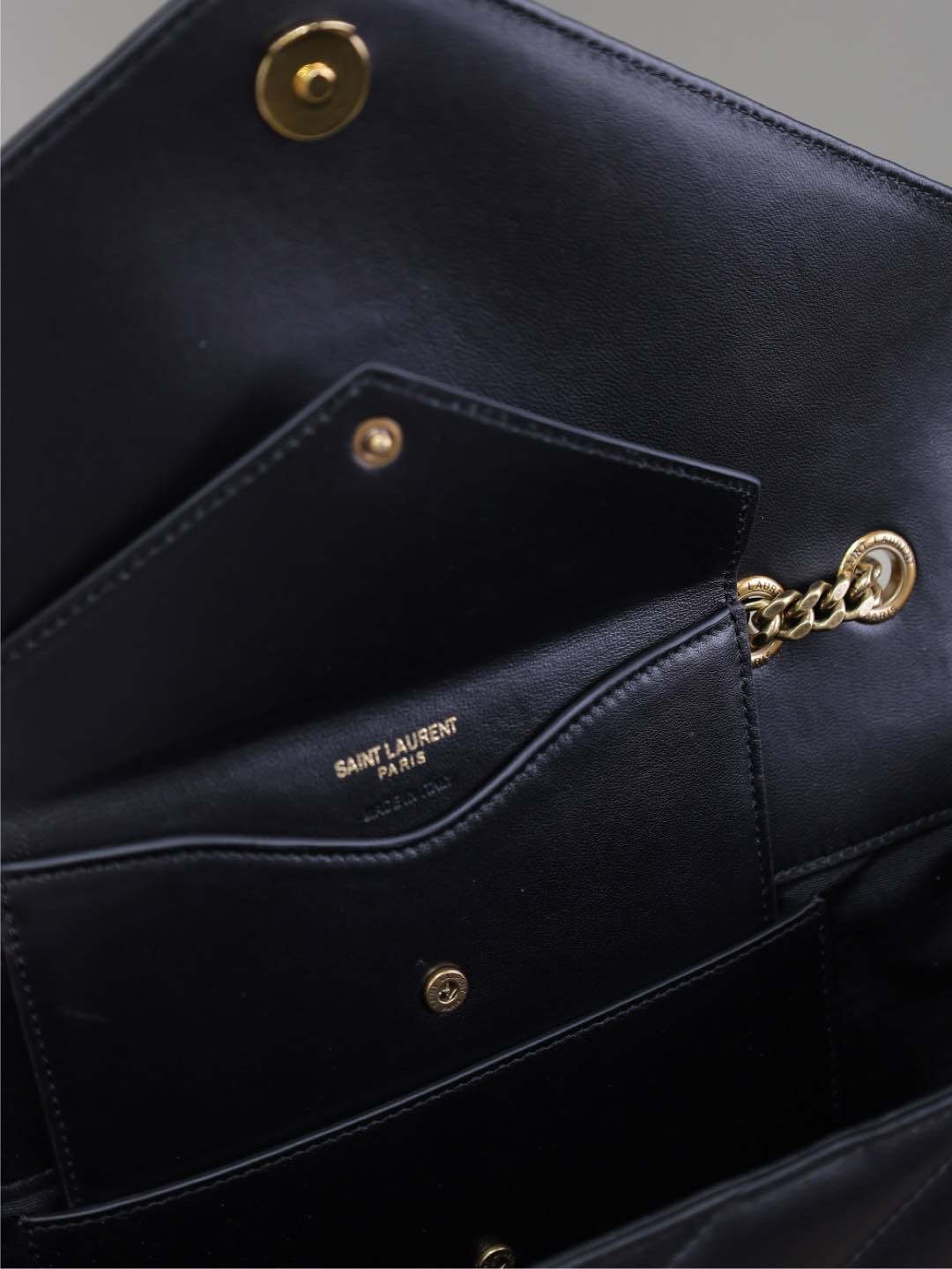 Luxury Saint Laurent LOULOU MEDIUM 29 IN BLACK SHEEPSKIN GOLD HARDWARE