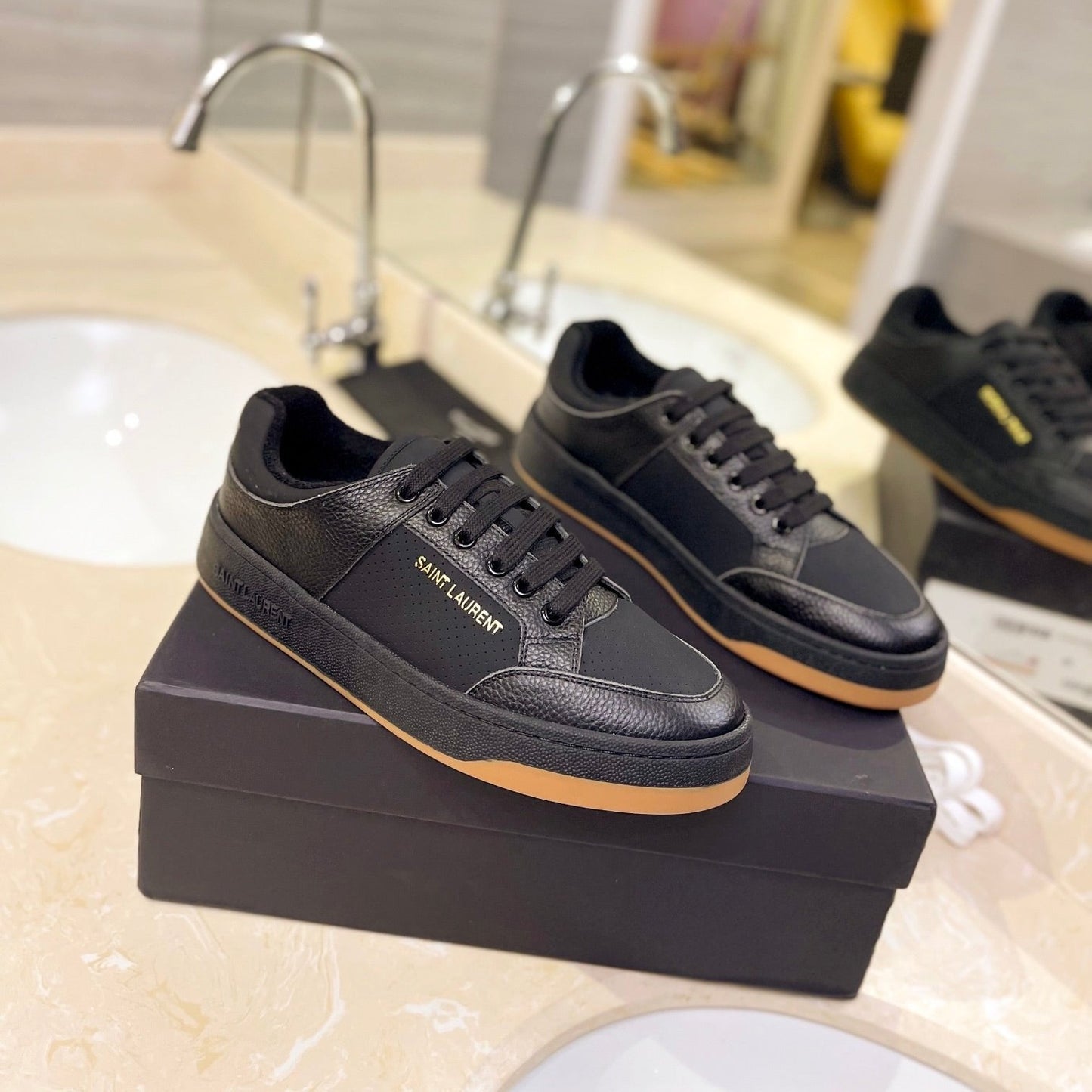 Luxury Saint Laurent SL SL/61 SNEAKERS BLACK CALFSKIN