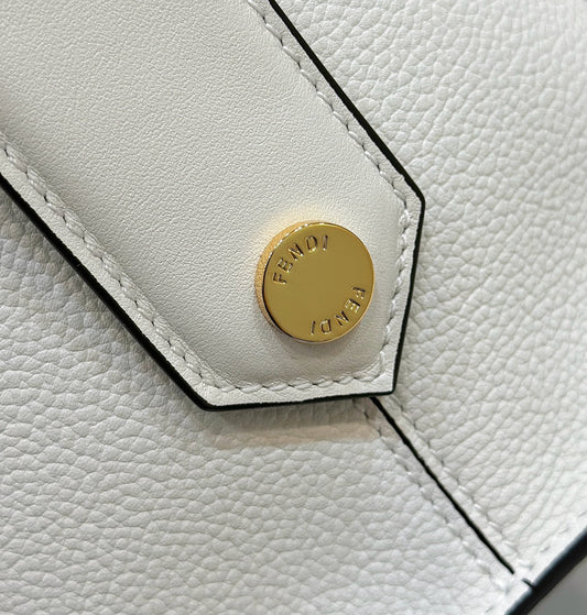 Luxury FendiLuxury Fendi27 BAG IN WHITE CALFSKIN WITH GOLD HARDWARE