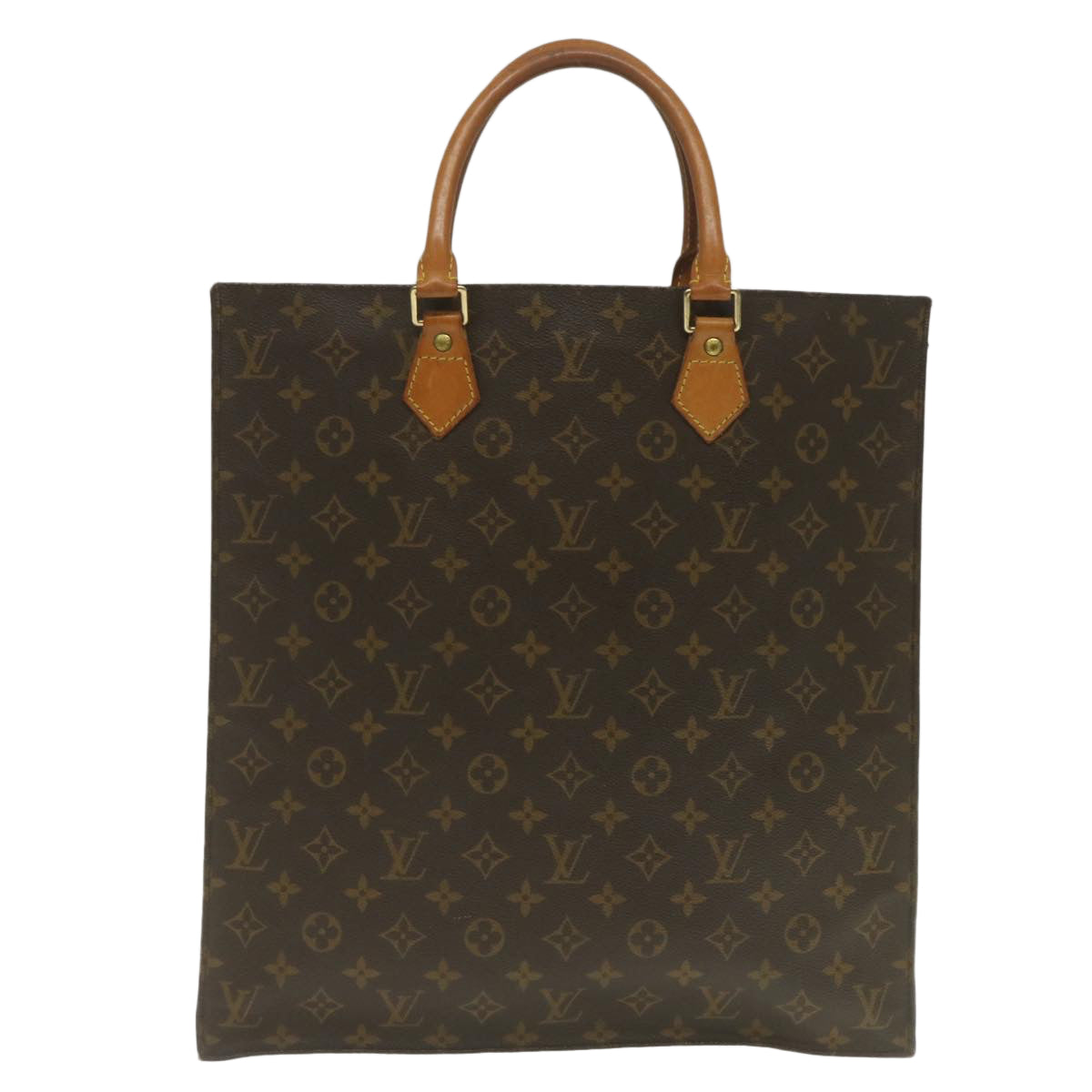 LOUIS VUITTON Monogram Sac Plat Hand Bag M51140 LV jk1108