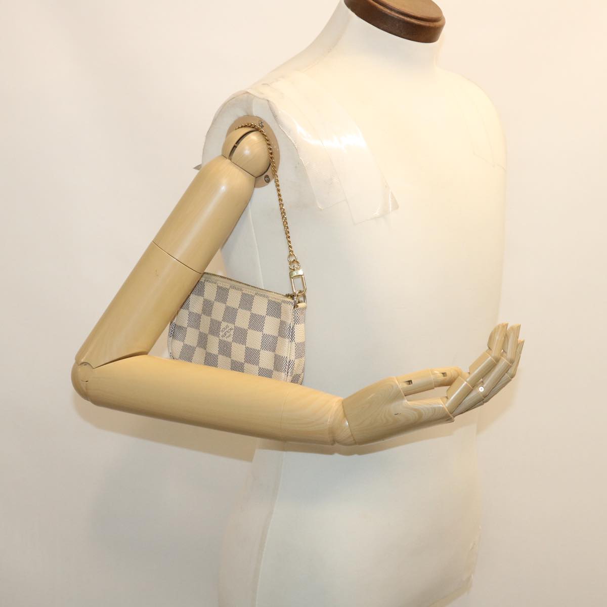 LOUIS VUITTON Damier Azur Mini Pochette Accessoires Pouch N58010 LV  jk1271