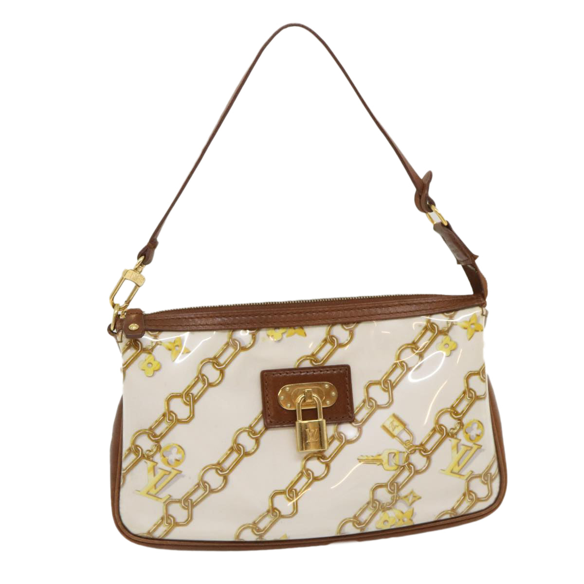 LOUIS VUITTON Monogram Charm Pochette Accessoires Pouch White M95161 jk1622