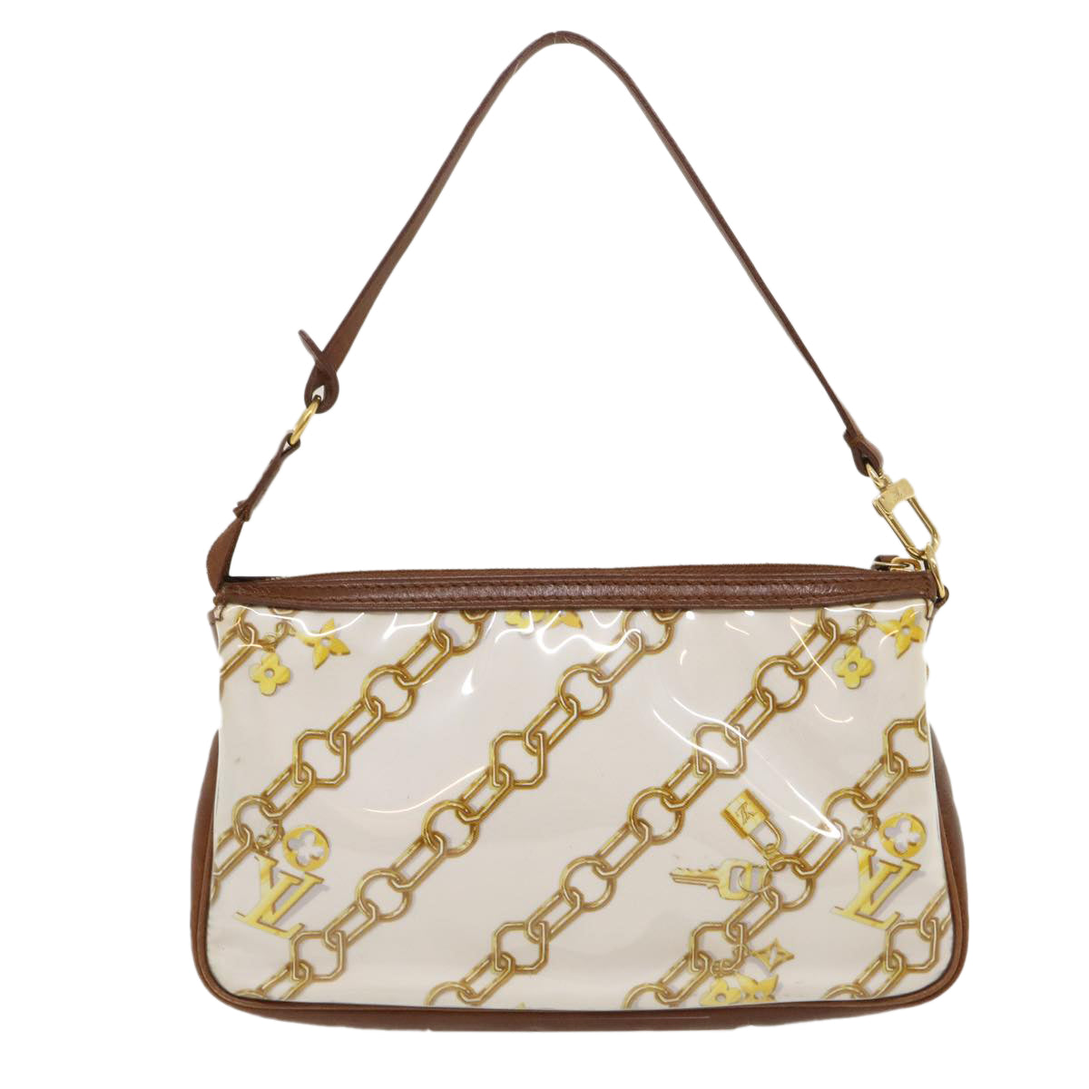 LOUIS VUITTON Monogram Charm Pochette Accessoires Pouch White M95161 jk1622