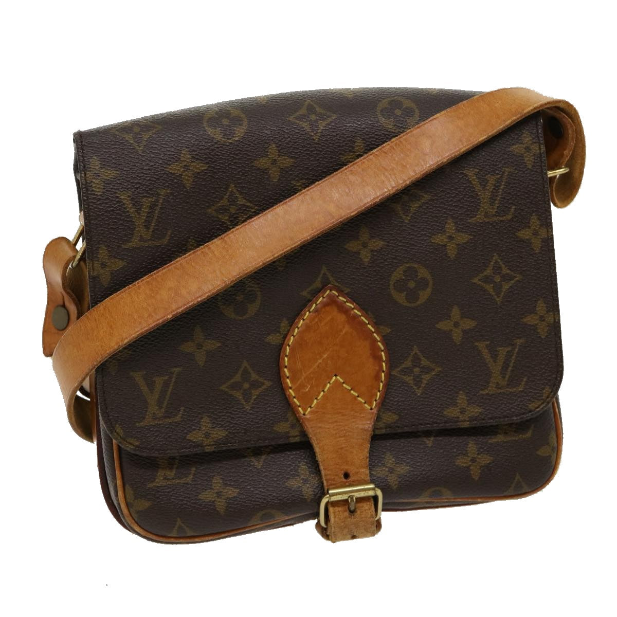 LOUIS VUITTON Monogram Cartouchiere MM Shoulder Bag M51253 LV jk2111