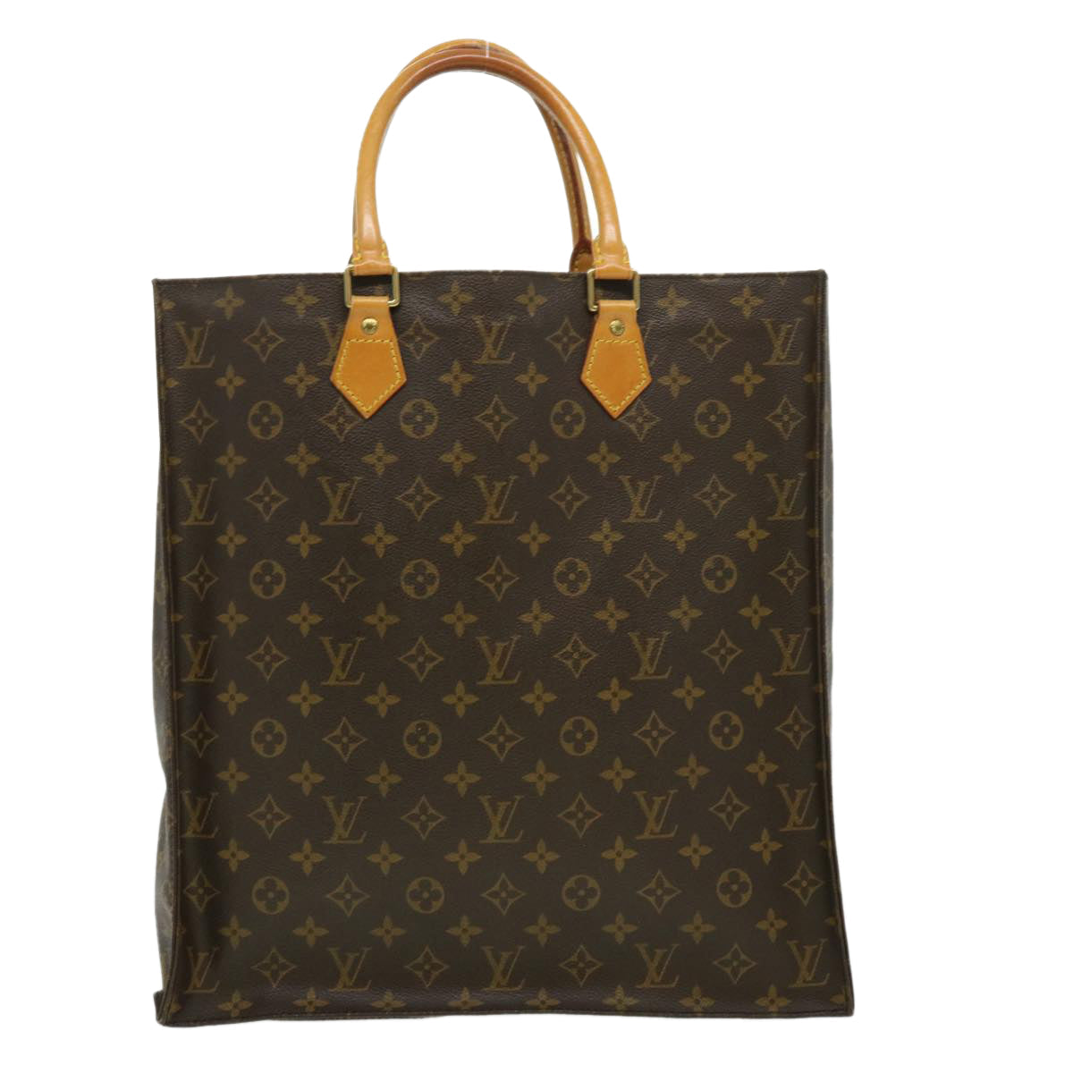 LOUIS VUITTON Monogram Sac Plat Hand Bag M51140 LV jk2426