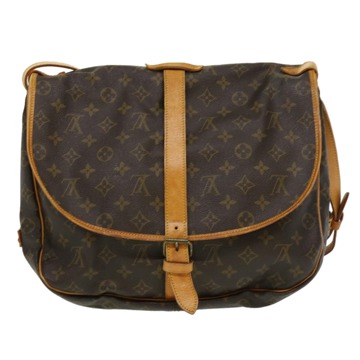 LOUIS VUITTON Monogram Saumur 35 Shoulder Bag M42254 LV jk2614