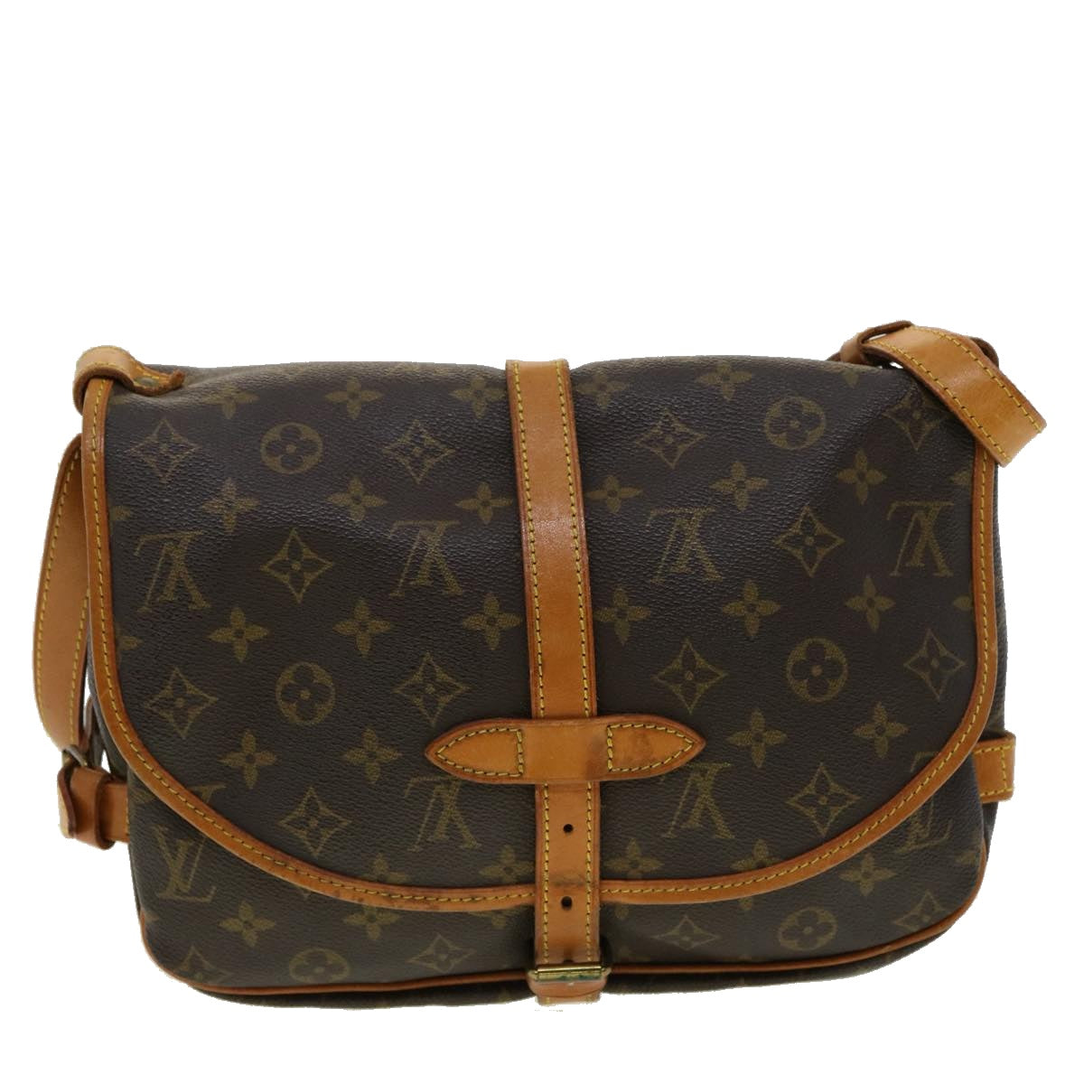 LOUIS VUITTON Monogram Saumur 30 Shoulder Bag M42256 LV jk2741