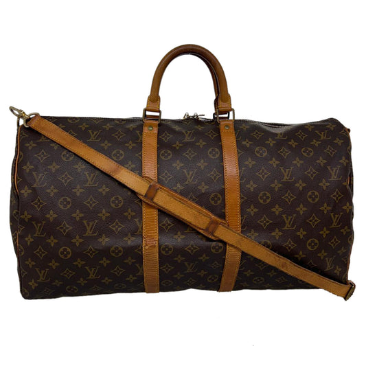 LOUIS VUITTON Monogram Keepall Bandouliere 55 Boston Bag M41414 LV jk2786