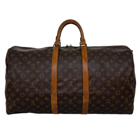 LOUIS VUITTON Monogram Keepall Bandouliere 55 Boston Bag M41414 LV jk2786