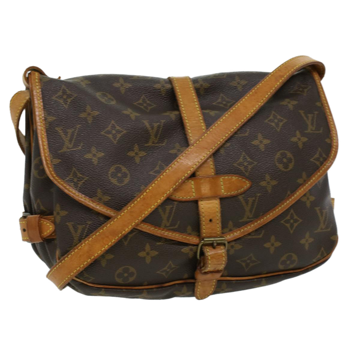 LOUIS VUITTON Monogram Saumur 30 Shoulder Bag M42256 LV ki2529