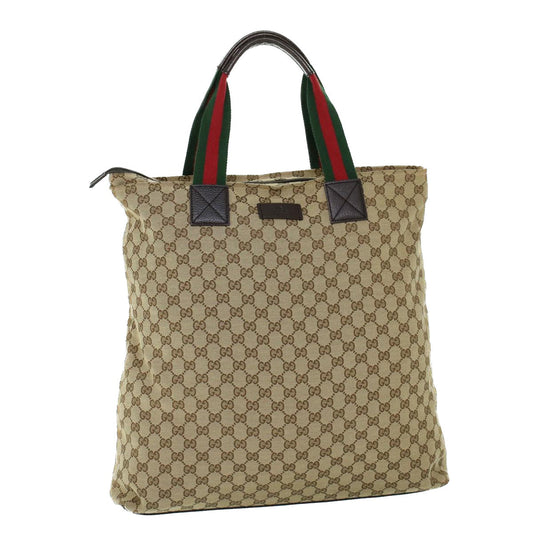 Luxury Gucci GG Canvas Web Sherry Line Tote Bag Beige Red Green 131233  ki3422