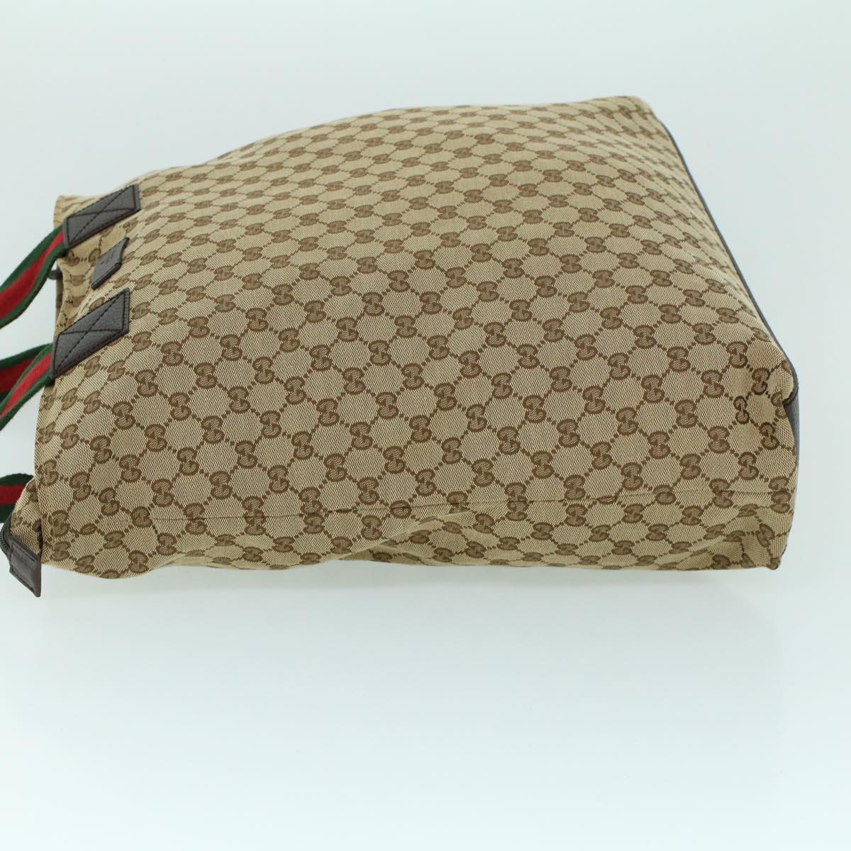 Luxury Gucci GG Canvas Web Sherry Line Tote Bag Beige Red Green 131233  ki3422