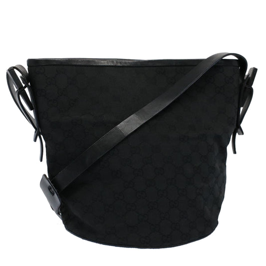 Luxury Gucci GG Canvas Shoulder Bag Black 106240  ki3424