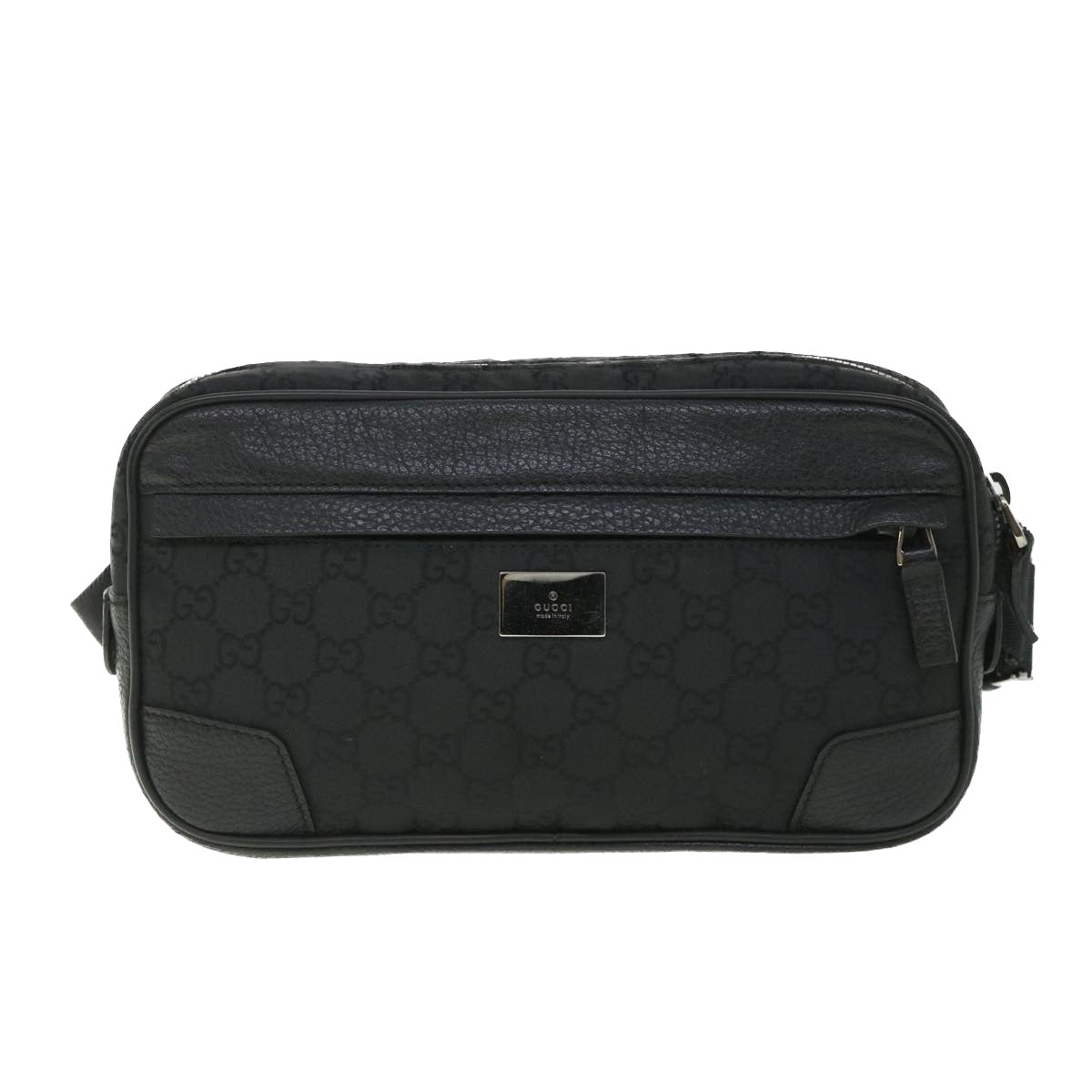 Luxury Gucci GG Canvas Waist bag Nylon Leather Black 336672  ki3498