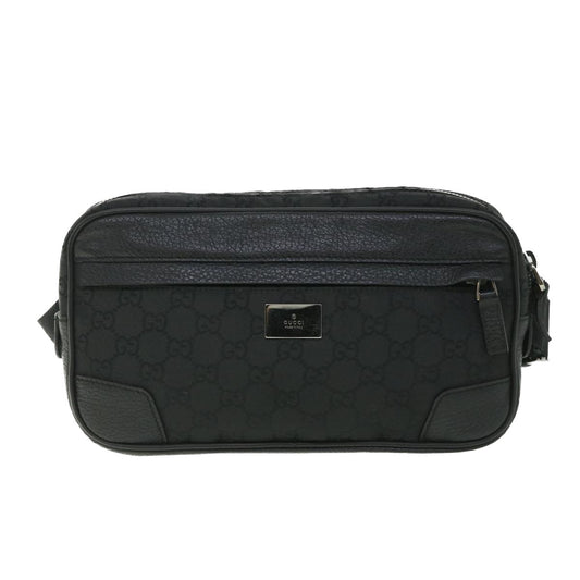 Luxury Gucci GG Canvas Waist bag Nylon Leather Black 336672  ki3498
