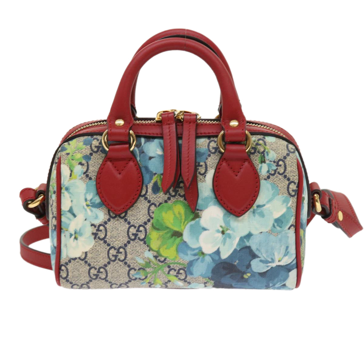 Luxury Gucci GG Supreme Mini Boston Bag 2way Red Blue Gray 546312  ki3507