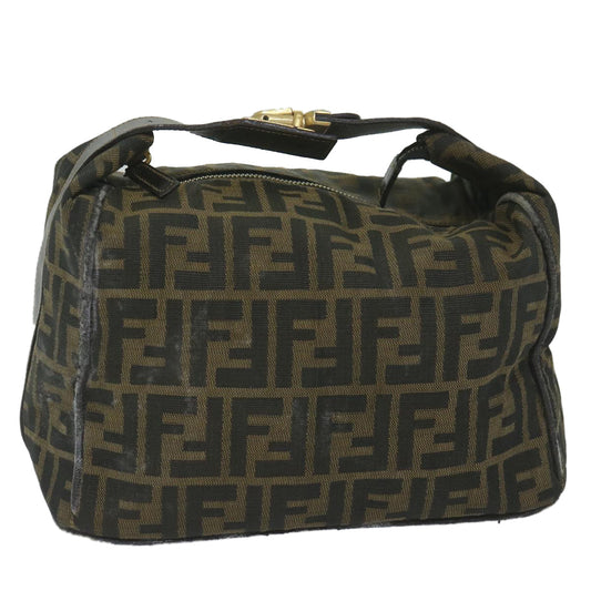 Luxury FendiZucca Canvas Vanity Cosmetic Pouch Black Brownki3845