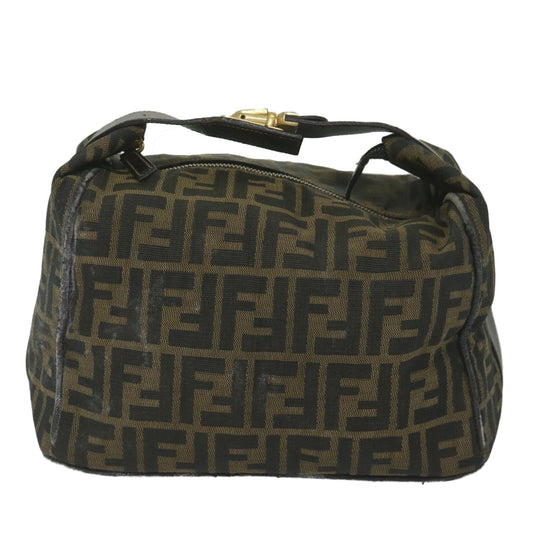 Luxury FendiZucca Canvas Vanity Cosmetic Pouch Black Brownki3845