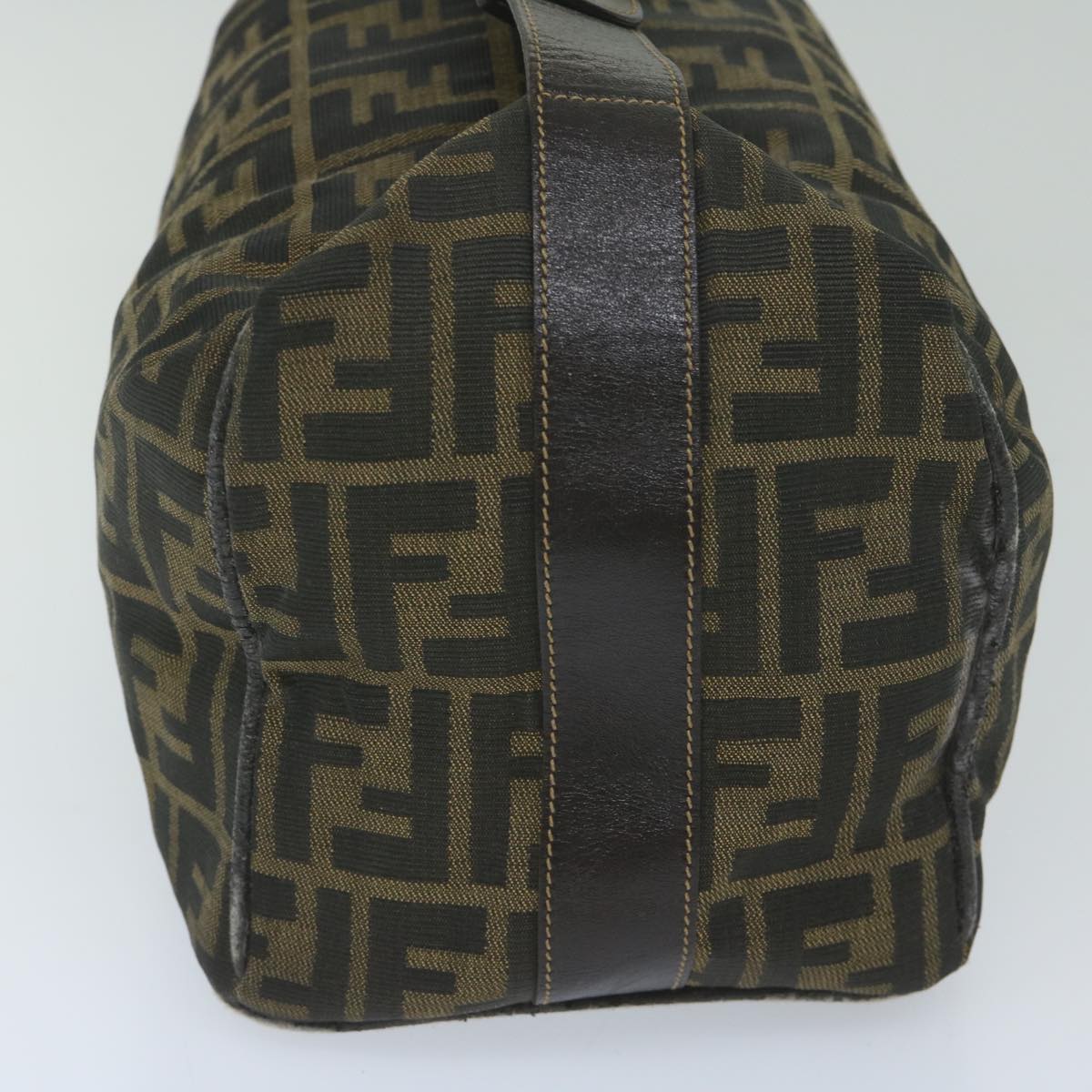 Luxury FendiZucca Canvas Vanity Cosmetic Pouch Black Brownki3845