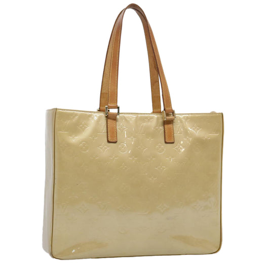 LOUIS VUITTON Monogram Vernis Columbus Tote Bag Beige M91023 LV ki3907