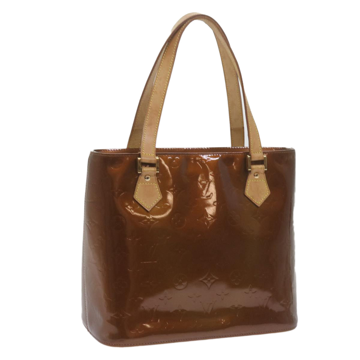 LOUIS VUITTON Monogram Vernis Houston Hand Bag Bronze M91122 LV ki3934