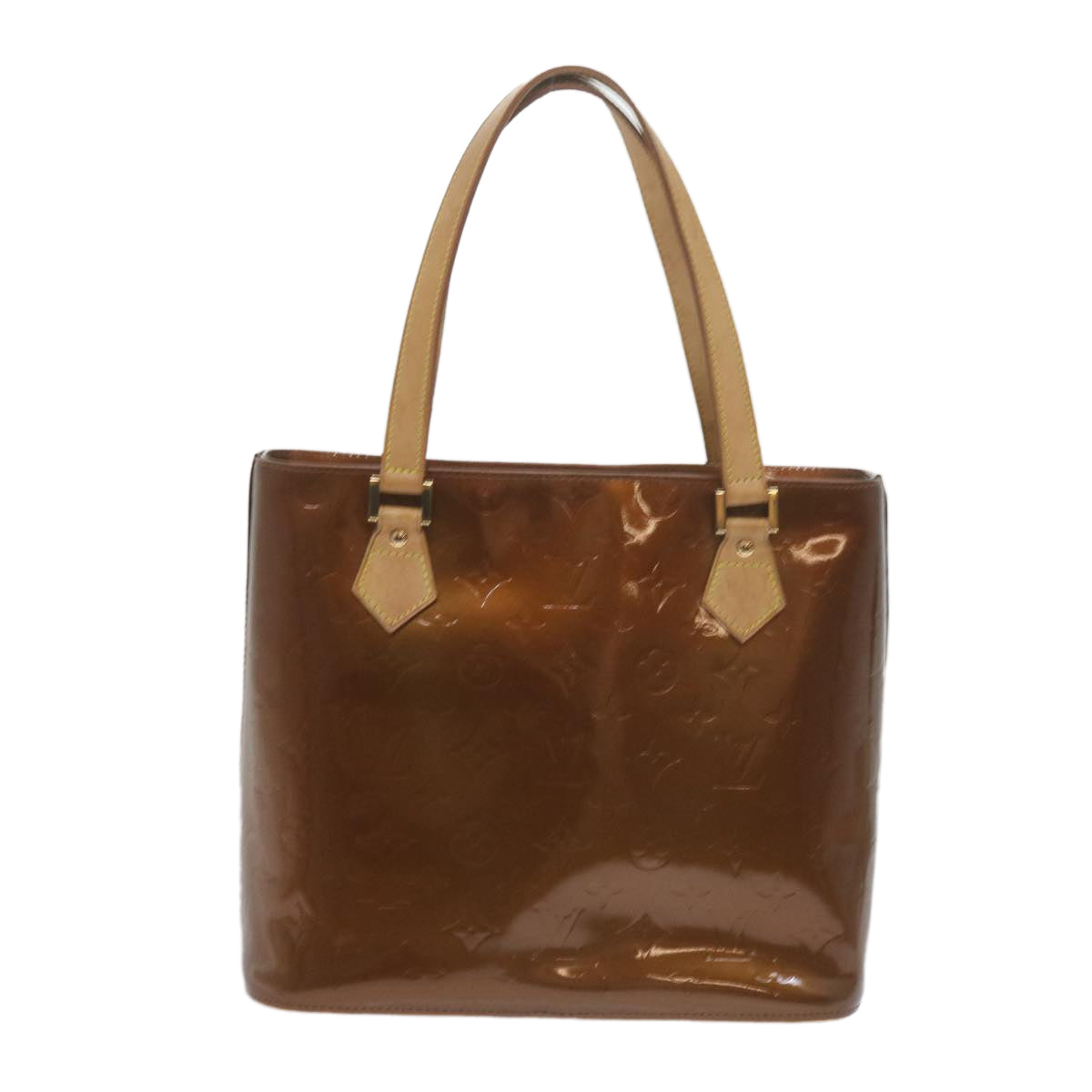 LOUIS VUITTON Monogram Vernis Houston Hand Bag Bronze M91122 LV ki3934