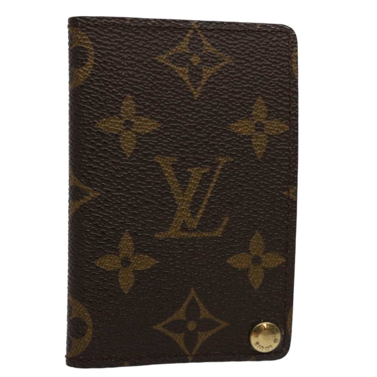LOUIS VUITTON Monogram Porte Cartes Credit Pression Card Case M60937 ki3964