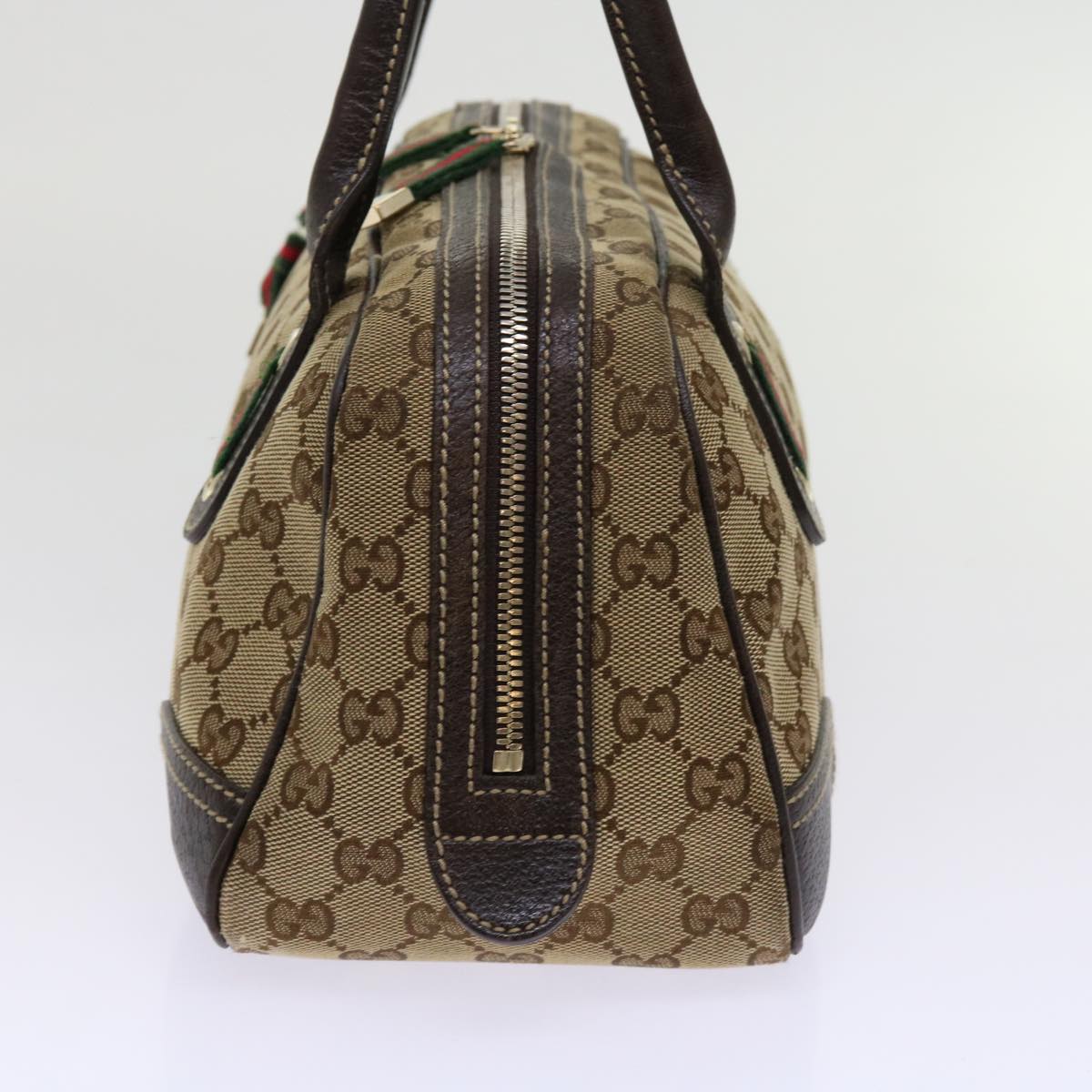GUCCI Princy Line GG Canvas Sherry Line Hand Bag Beige Red 161720  ki3977