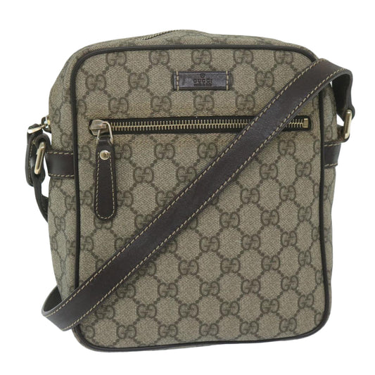 GUCCI GG Supreme Shoulder Bag PVC Leather Beige 233268  ki3994