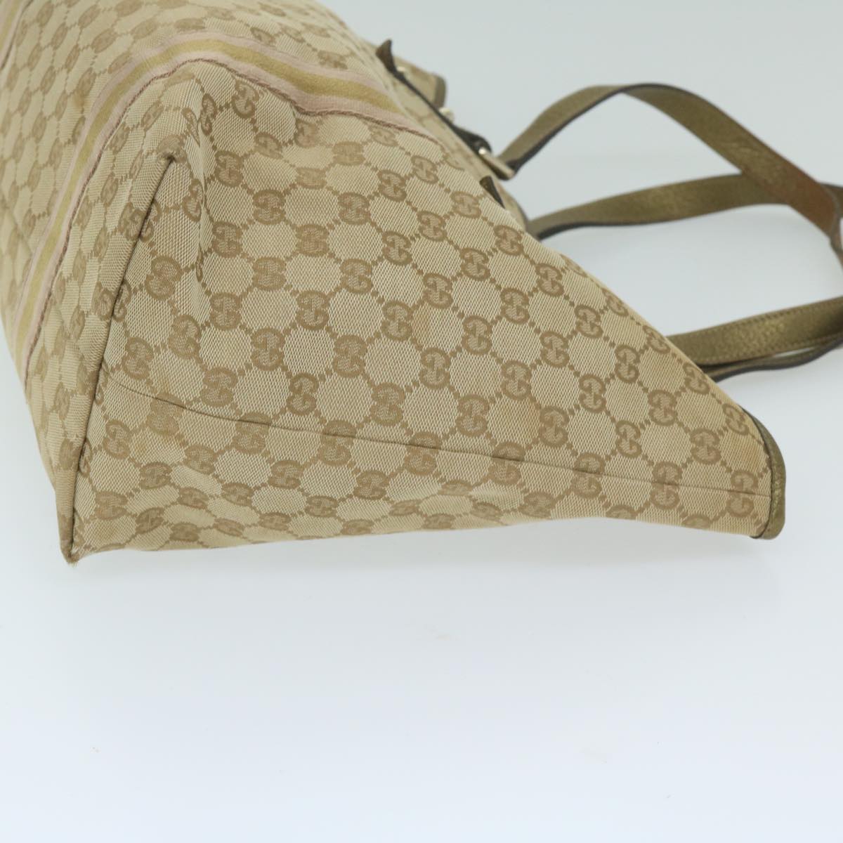 GUCCI GG Supreme Sherry Line Tote Bag Beige Gold pink 139260  ki3995