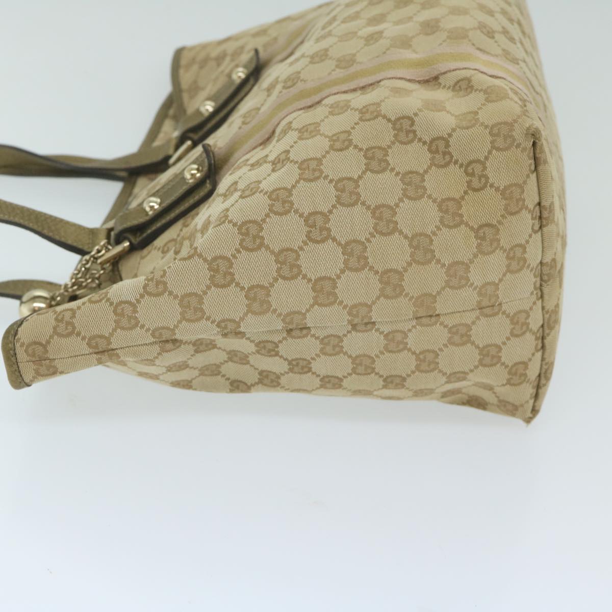 GUCCI GG Supreme Sherry Line Tote Bag Beige Gold pink 139260  ki3995