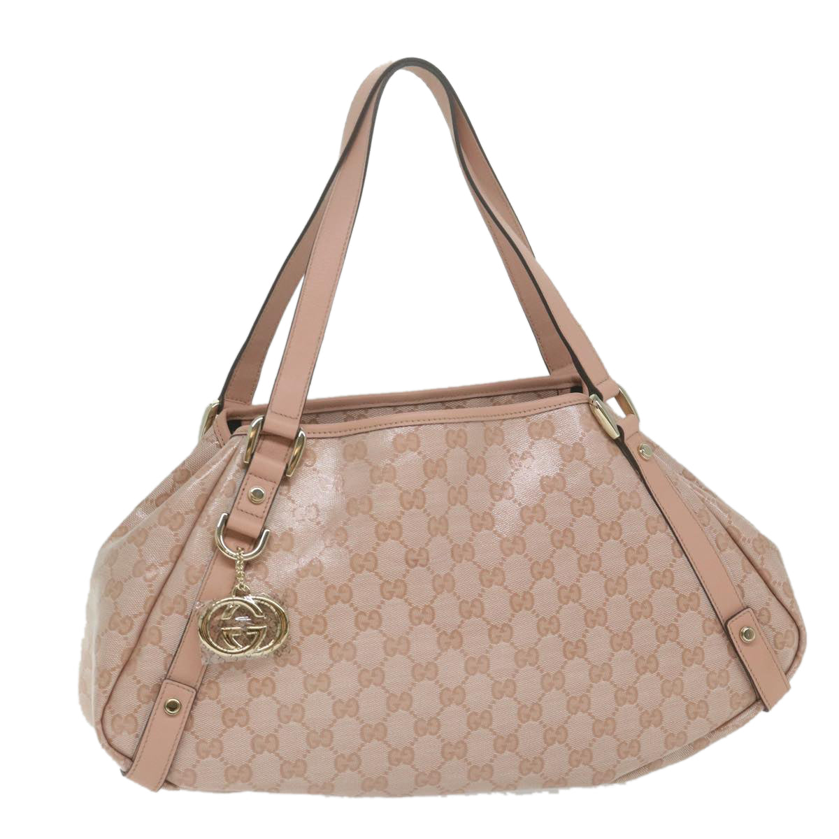 GUCCI GG Crystal interlocking Abby Shoulder Bag Pink 130736  ki4018A