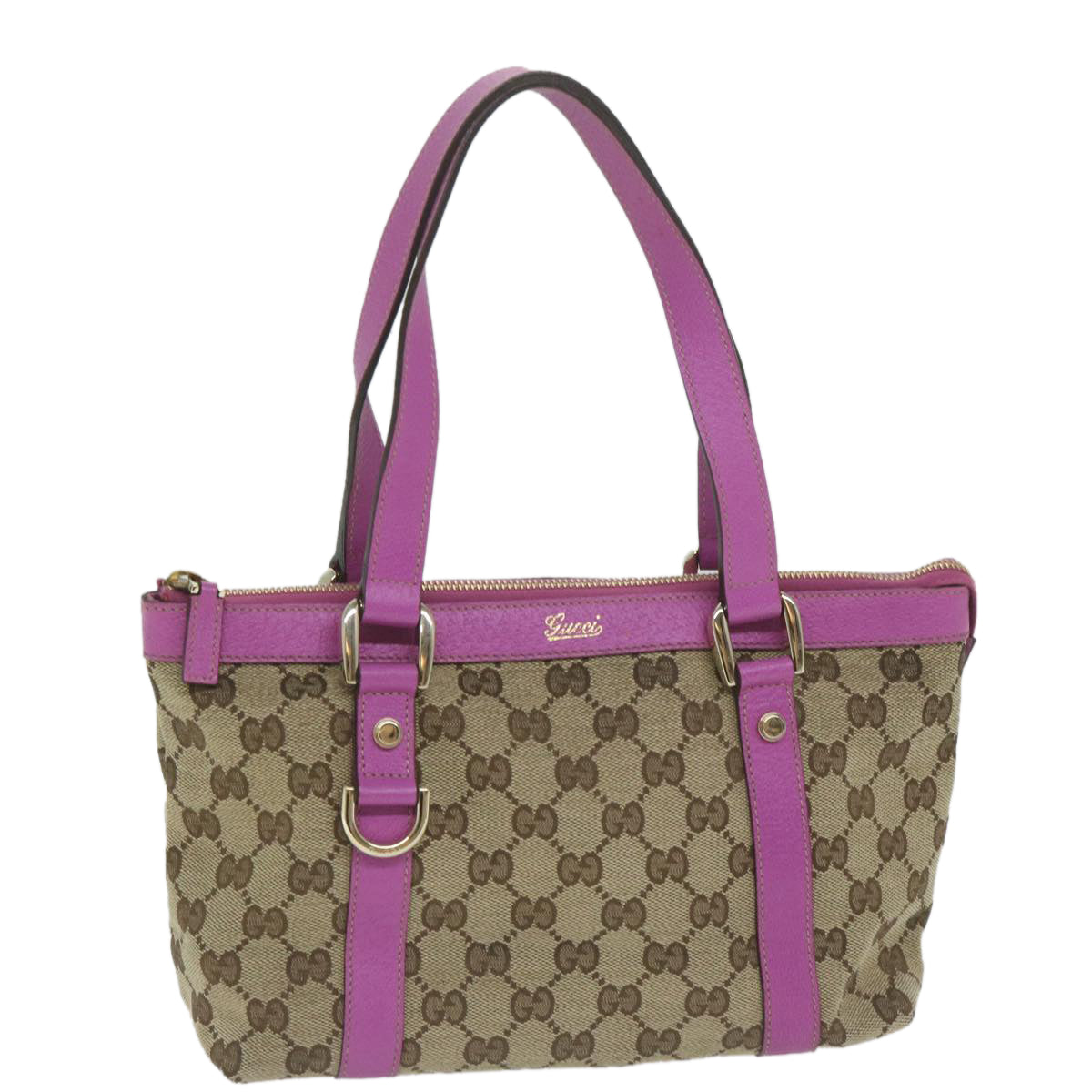 GUCCI GG Canvas Hand Bag Beige Pink 141471  ki4019