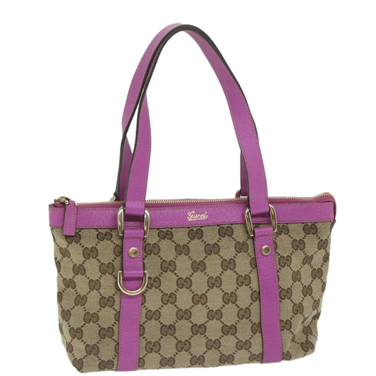 GUCCI GG Canvas Hand Bag Beige Pink 141471  ki4019