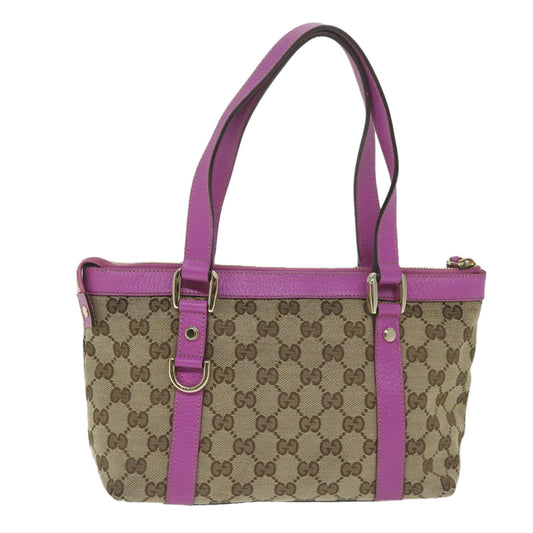 GUCCI GG Canvas Hand Bag Beige Pink 141471  ki4019