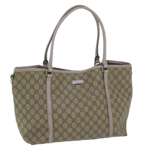 GUCCI GG Supreme Tote Bag PVC Leather Beige Purple 197953  ki4035