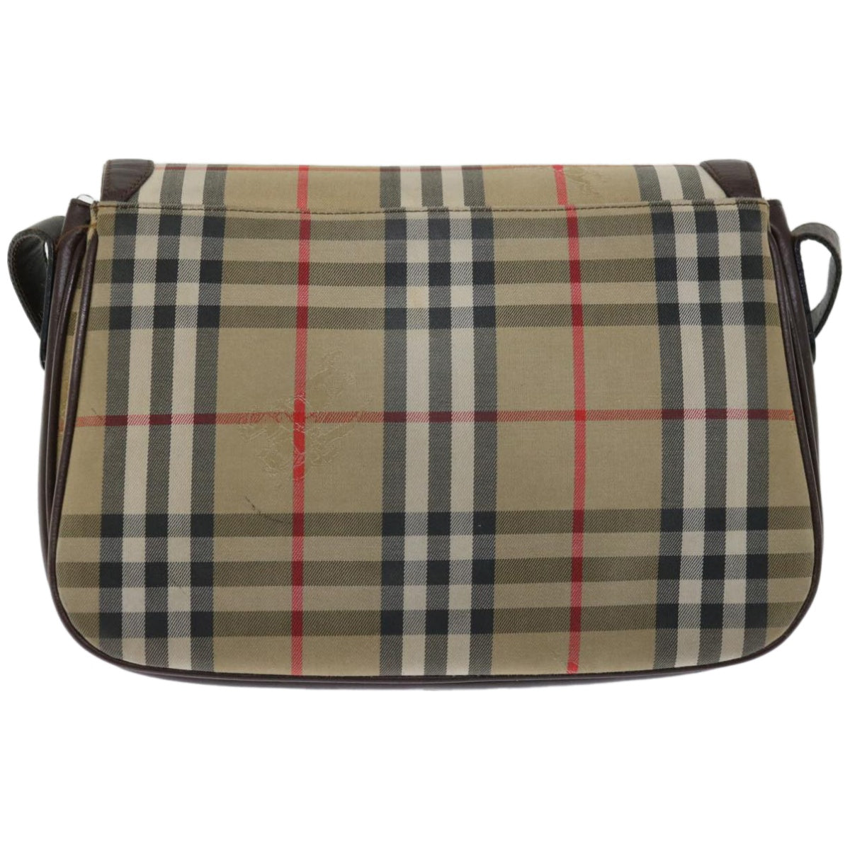 Luxury BurberrySs Nova Check Shoulder Bag Canvas Beige Auth ki4096