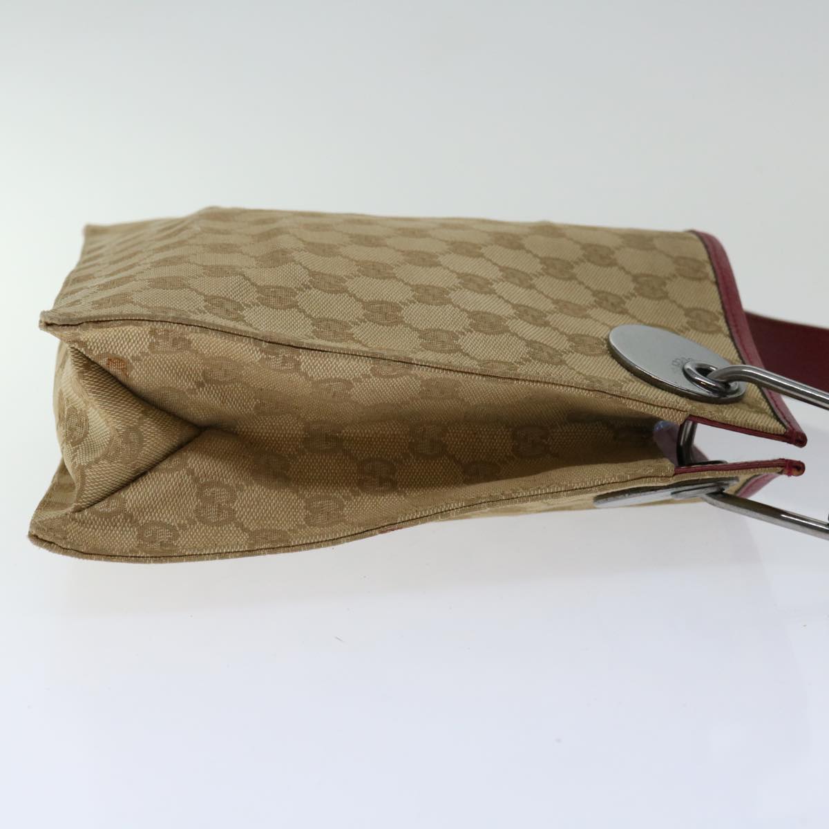 GUCCI GG Canvas Shoulder Bag Beige Red 120841  ki4128
