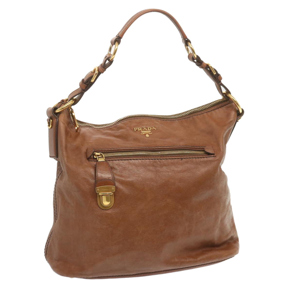 Luxury PradaShoulder Bag Leather Brown ki4195