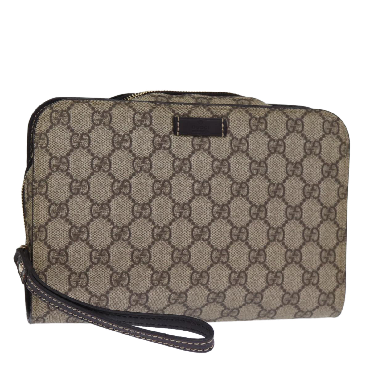 Luxury Gucci Trending 2025 GG Supreme Clutch Bag PVC Beige 201755  ki4303