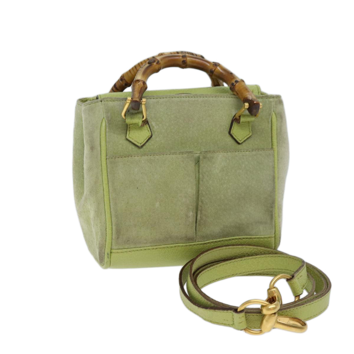 Luxury Gucci Trending 2025 Bamboo Hand Bag Suede 2way LIme Green 007 2214 0238  ki4306