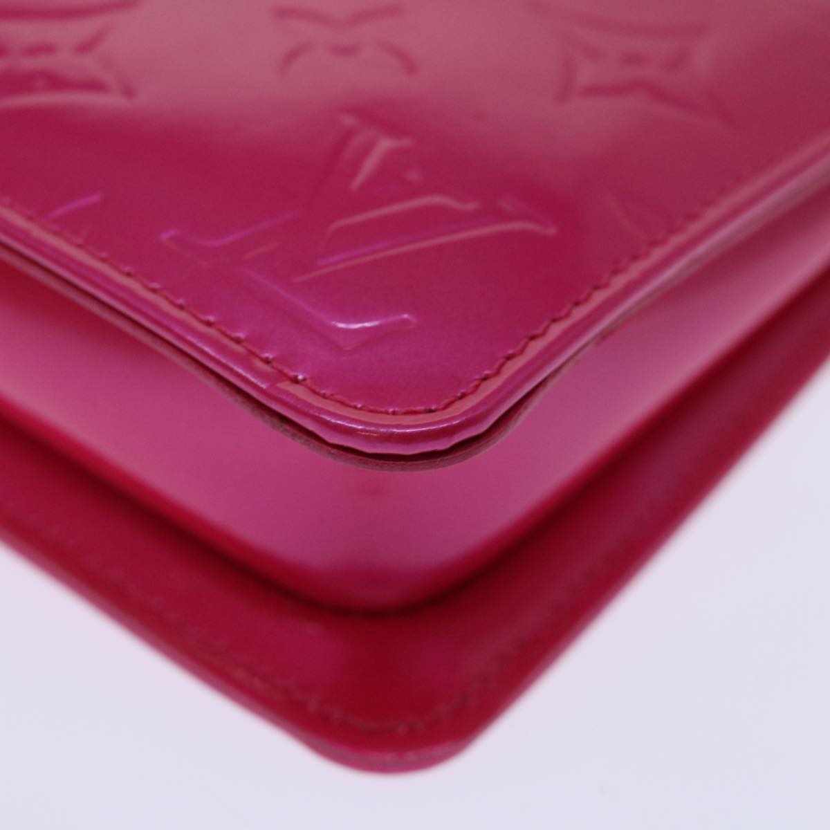 LOUIS VUITTON Monogram Vernis Lexington Pouch Fuchsia M91223 LV ki4319