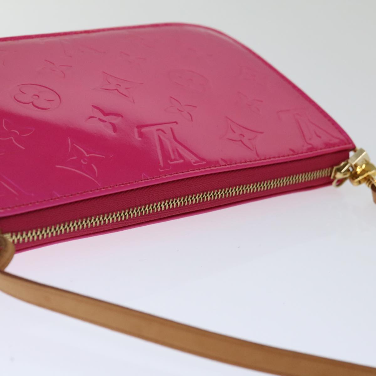 LOUIS VUITTON Monogram Vernis Lexington Pouch Fuchsia M91223 LV ki4319