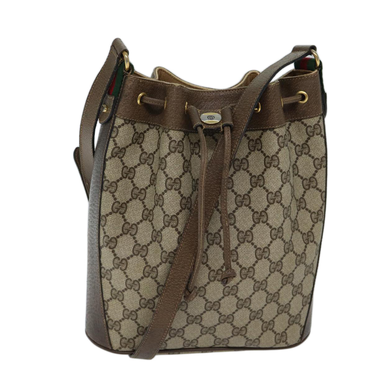 Luxury Gucci Trending 2025 GG Supreme Web Sherry Line Shoulder Bag Beige Red 41 02 034  ki4374
